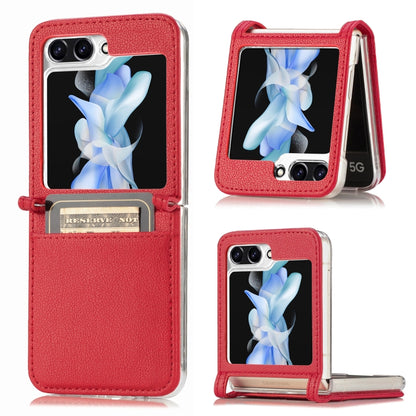 Litchi Texture PU Card Fold Back Phone Case, For Samsung Galaxy Z Flip6 / Flip7 FE