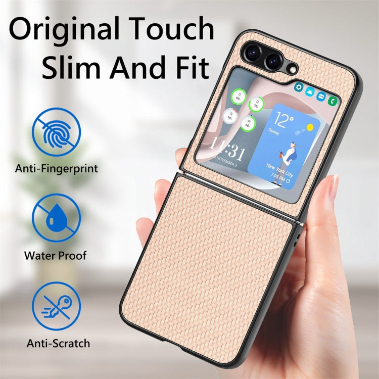 Carbon Fiber Texture Shockproof Phone Case, For Samsung Galaxy Z Flip6 / Flip7 FE