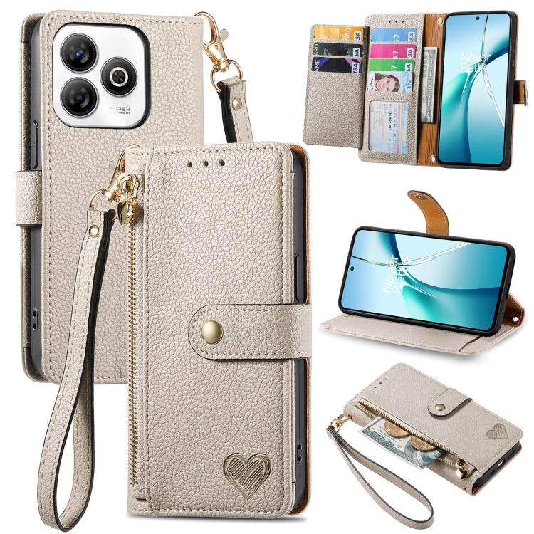 Love Zipper Lanyard Leather Phone Case, For ZTE Blade A35e 4G, For ZTE Nubia S 5G, For ZTE Blade A75 4G, For ZTE Blade A34