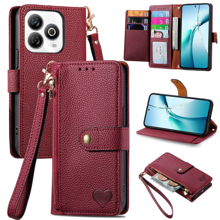 Love Zipper Lanyard Leather Phone Case, For ZTE Blade A35e 4G, For ZTE Nubia S 5G, For ZTE Blade A75 4G, For ZTE Blade A34