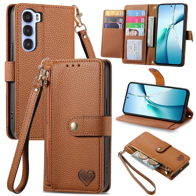 Love Zipper Lanyard Leather Phone Case, For ZTE Blade A35e 4G, For ZTE Nubia S 5G, For ZTE Blade A75 4G, For ZTE Blade A34