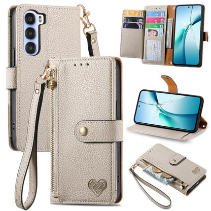 Love Zipper Lanyard Leather Phone Case, For ZTE Blade A35e 4G, For ZTE Nubia S 5G, For ZTE Blade A75 4G, For ZTE Blade A34