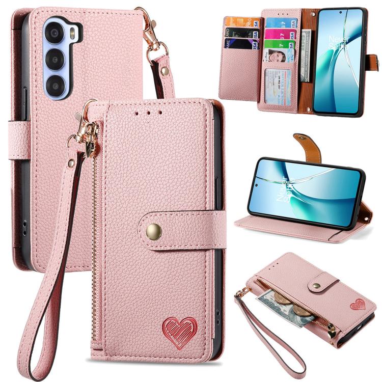 Love Zipper Lanyard Leather Phone Case, For ZTE Blade A35e 4G, For ZTE Nubia S 5G, For ZTE Blade A75 4G, For ZTE Blade A34