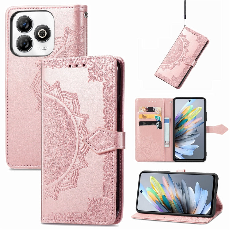Mandala Flower Embossed Leather Phone Case