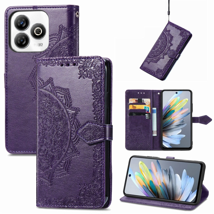 Mandala Flower Embossed Leather Phone Case