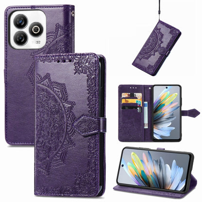 Mandala Flower Embossed Leather Phone Case