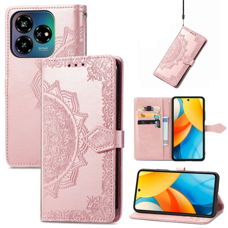 Mandala Flower Embossed Leather Phone Case