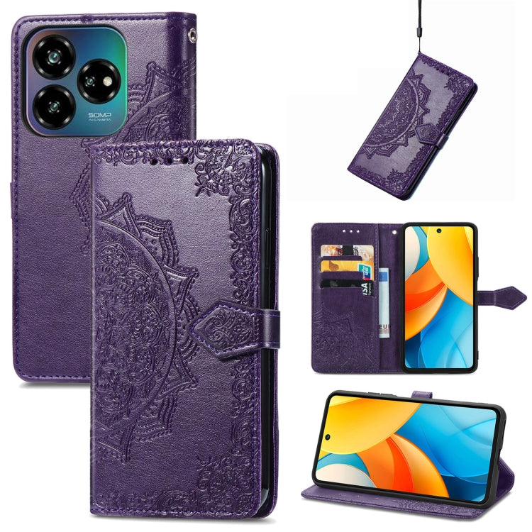 Mandala Flower Embossed Leather Phone Case