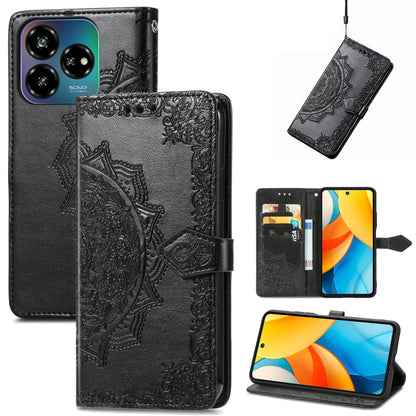 Mandala Flower Embossed Leather Phone Case