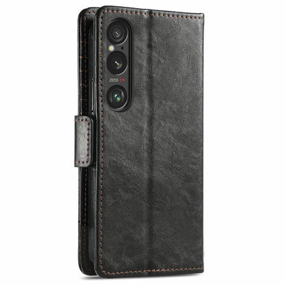 CaseNeo Splicing Dual Magnetic Buckle Leather Phone Case