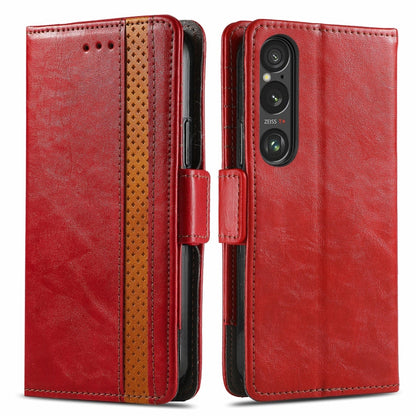 CaseNeo Splicing Dual Magnetic Buckle Leather Phone Case