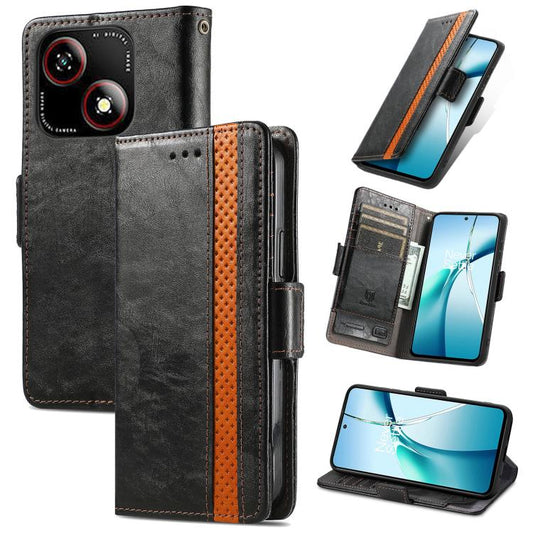 CaseNeo Splicing Dual Magnetic Buckle Leather Phone Case