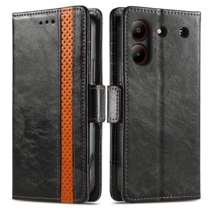 CaseNeo Splicing Dual Magnetic Buckle Leather Phone Case