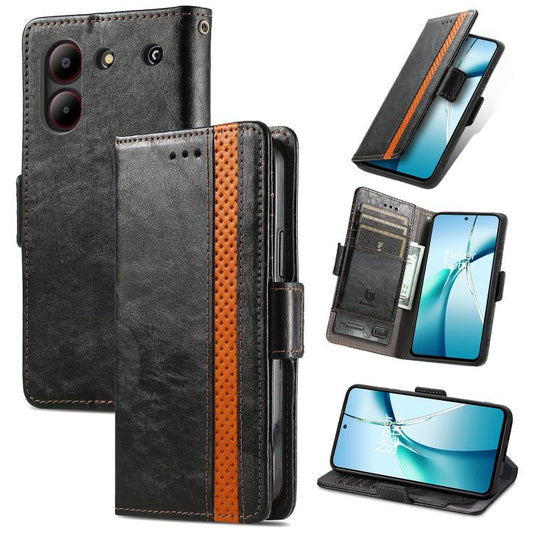 CaseNeo Splicing Dual Magnetic Buckle Leather Phone Case