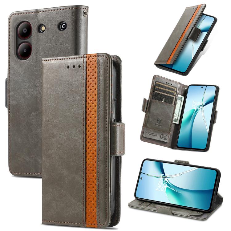 CaseNeo Splicing Dual Magnetic Buckle Leather Phone Case