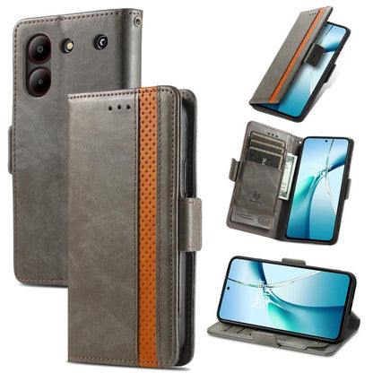 CaseNeo Splicing Dual Magnetic Buckle Leather Phone Case