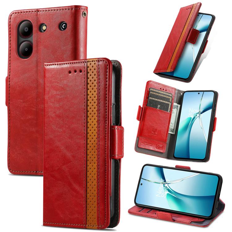 CaseNeo Splicing Dual Magnetic Buckle Leather Phone Case