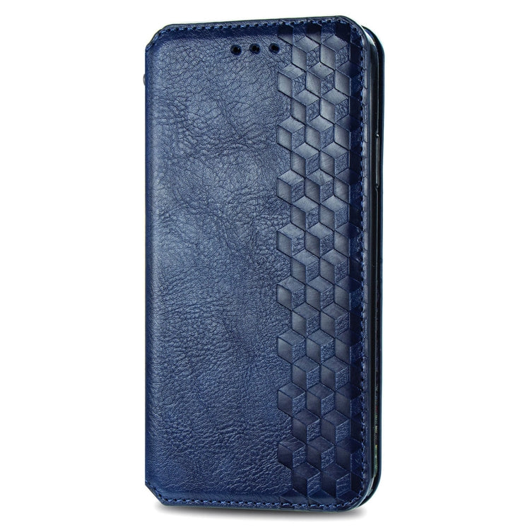 Cubic Grid Pressed Magnetic Leather Phone Case