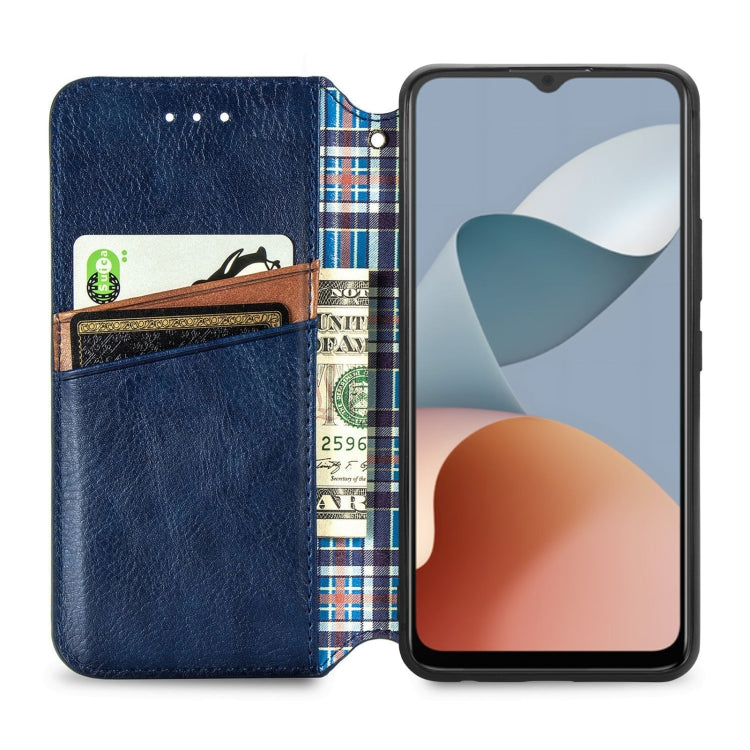 Cubic Grid Pressed Magnetic Leather Phone Case