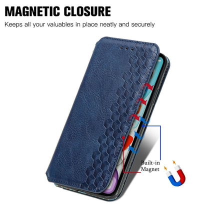 Cubic Grid Pressed Magnetic Leather Phone Case