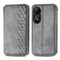 Cubic Grid Pressed Magnetic Leather Phone Case