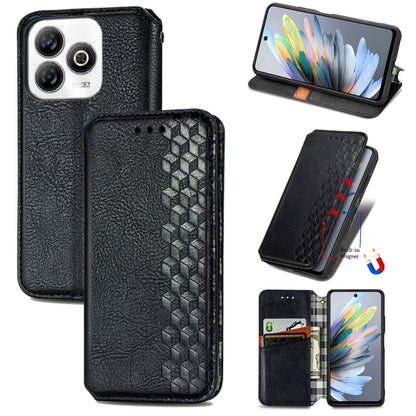 Cubic Grid Pressed Magnetic Leather Phone Case