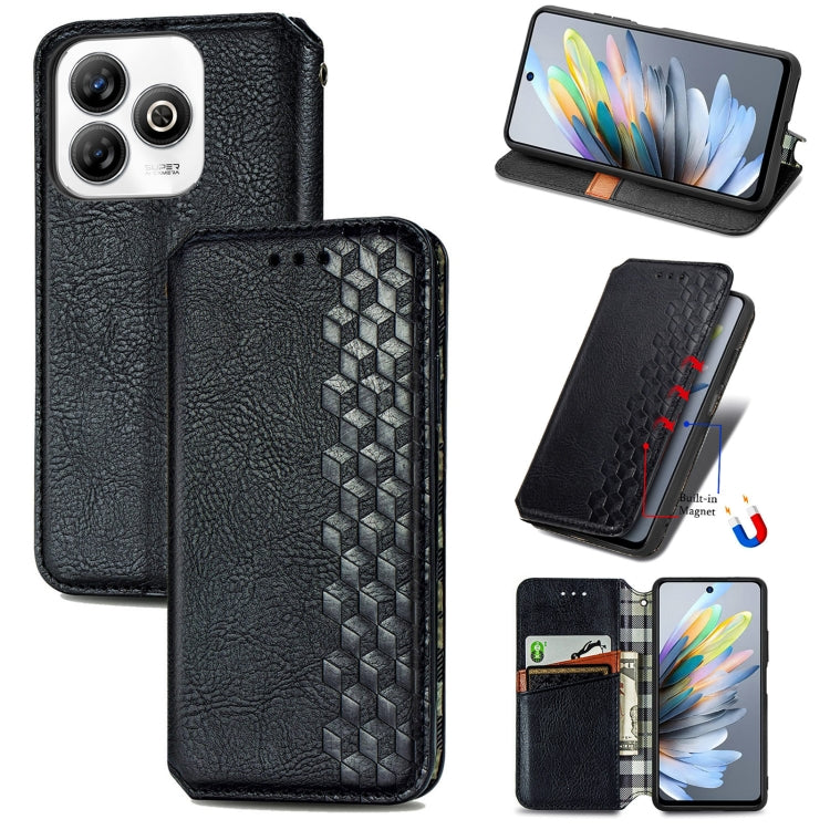 Cubic Grid Pressed Magnetic Leather Phone Case, For ZTE Blade A35e 4G, For ZTE Nubia S 5G, For ZTE Blade A75 4G, For ZTE Blade A34