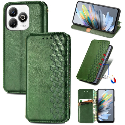 Cubic Grid Pressed Magnetic Leather Phone Case