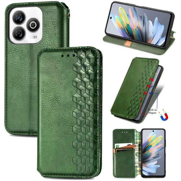 Cubic Grid Pressed Magnetic Leather Phone Case, For ZTE Blade A35e 4G, For ZTE Nubia S 5G, For ZTE Blade A75 4G, For ZTE Blade A34