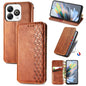 Cubic Grid Pressed Magnetic Leather Phone Case, For ZTE Blade A35e 4G, For ZTE Nubia S 5G, For ZTE Blade A75 4G, For ZTE Blade A34