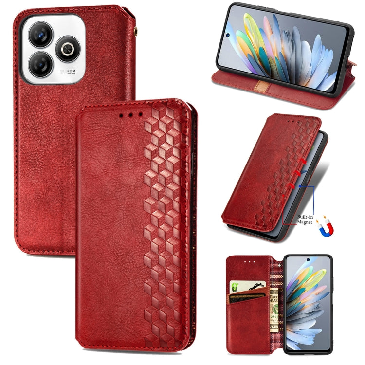 Cubic Grid Pressed Magnetic Leather Phone Case, For ZTE Blade A35e 4G, For ZTE Nubia S 5G, For ZTE Blade A75 4G, For ZTE Blade A34