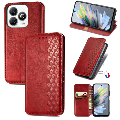 Cubic Grid Pressed Magnetic Leather Phone Case, For ZTE Blade A35e 4G, For ZTE Nubia S 5G, For ZTE Blade A75 4G, For ZTE Blade A34
