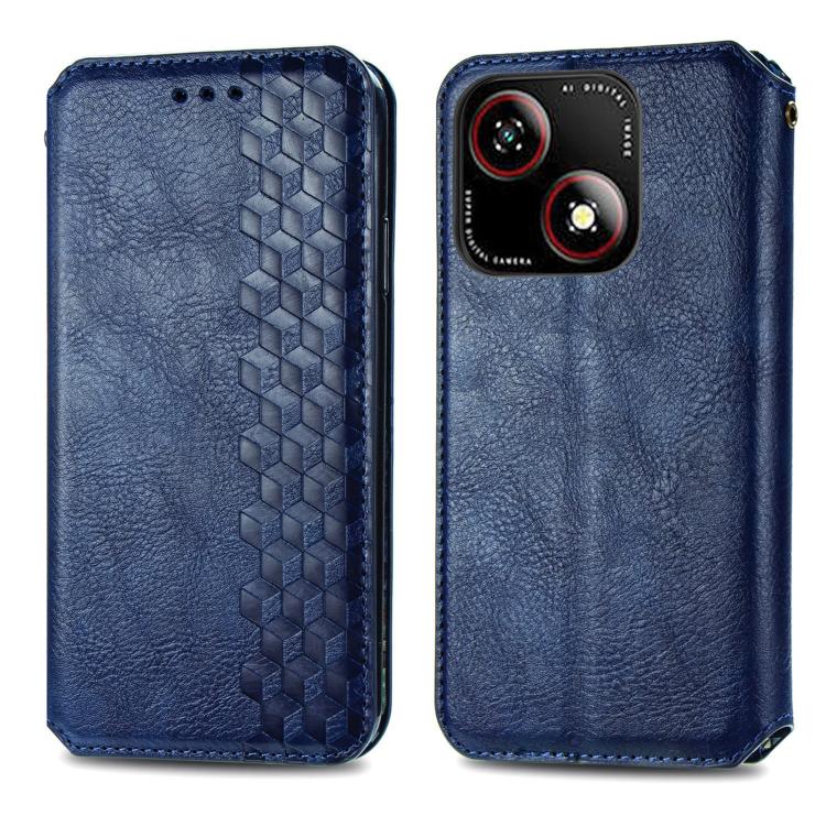 Cubic Grid Pressed Magnetic Leather Phone Case, For ZTE Blade A35e 4G, For ZTE Nubia S 5G, For ZTE Blade A75 4G, For ZTE Blade A34