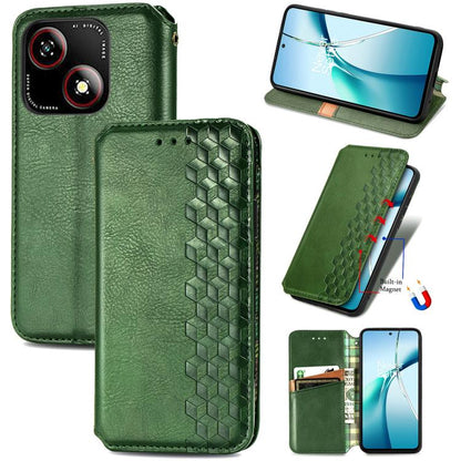 Cubic Grid Pressed Magnetic Leather Phone Case, For ZTE Blade A35e 4G, For ZTE Nubia S 5G, For ZTE Blade A75 4G, For ZTE Blade A34
