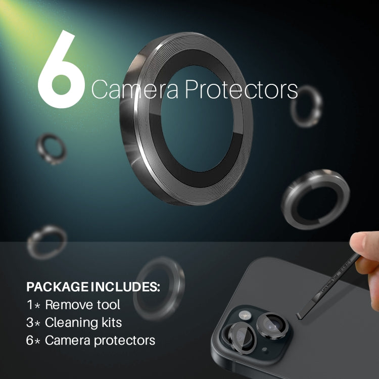 NORTHJO 3 Set 6pcs Camera Lens Protector Cover Metal Ring Film