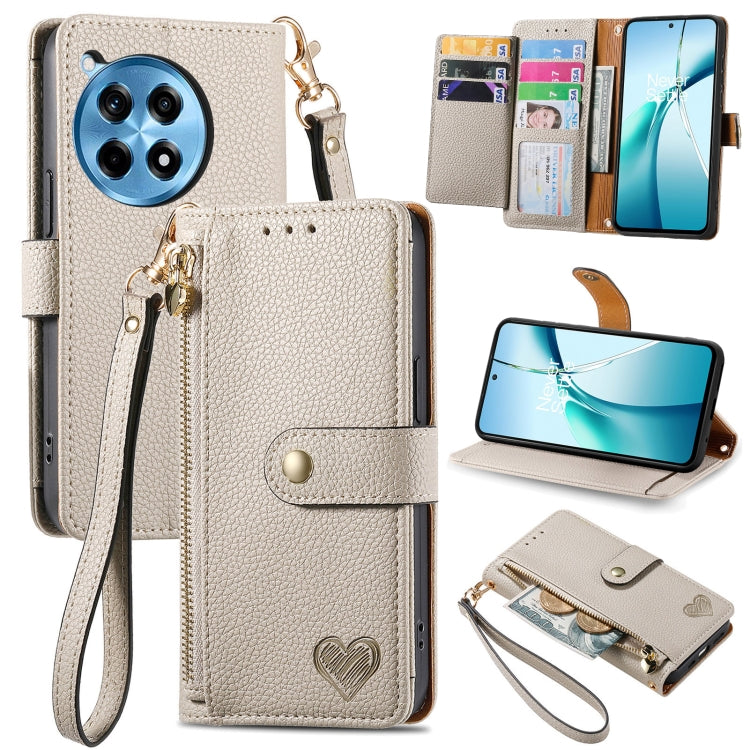 Love Zipper Lanyard Leather Phone Case