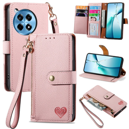 Love Zipper Lanyard Leather Phone Case