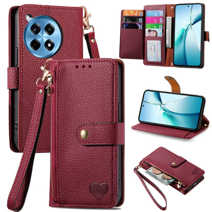 Love Zipper Lanyard Leather Phone Case