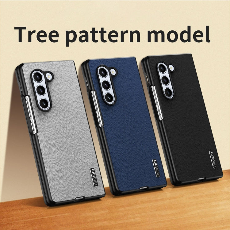 Tree Bark Leather Shockproof Phone Case, For Samsung Galaxy Z Fold6 5G