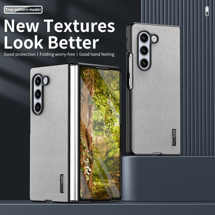 Tree Bark Leather Shockproof Phone Case, For Samsung Galaxy Z Fold6 5G