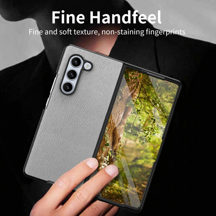 Tree Bark Leather Shockproof Phone Case, For Samsung Galaxy Z Fold6 5G