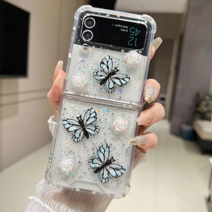 Three-dimensional Butterfly Glitter TPU  Phone Case