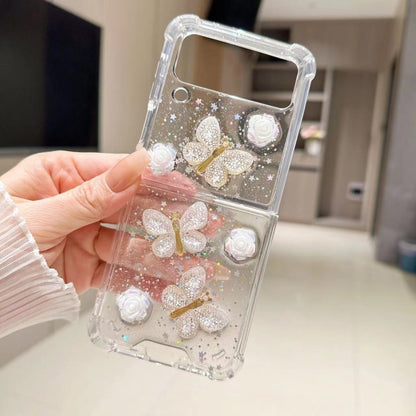 Three-dimensional Butterfly Glitter TPU  Phone Case