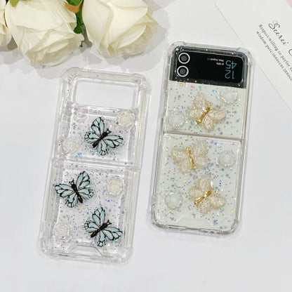 Three-dimensional Butterfly Glitter TPU  Phone Case