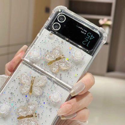 Three-dimensional Butterfly Glitter TPU  Phone Case