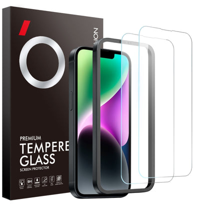 NORTHJO 2pcs A++ Screen Protector Tempered Glass Film with Installation Frame, For iPhone 16 Pro Max, For iPhone 16 Pro, For iPhone 16 Plus, For iPhone 16, For iPhone 15 Pro Max, For iPhone 15 Pro, For iPhone 15 Plus, For iPhone 15, For iPhone 14 Plus�...