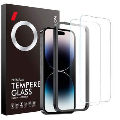 NORTHJO 2pcs A++ Screen Protector Tempered Glass Film with Installation Frame, For iPhone 16 Pro Max, For iPhone 16 Pro, For iPhone 16 Plus, For iPhone 16, For iPhone 15 Pro Max, For iPhone 15 Pro, For iPhone 15 Plus, For iPhone 15, For iPhone 14 Plus�...