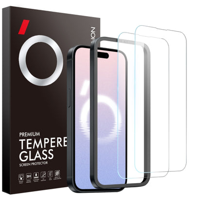 NORTHJO 2pcs A++ Screen Protector Tempered Glass Film with Installation Frame, For iPhone 16 Pro Max, For iPhone 16 Pro, For iPhone 16 Plus, For iPhone 16, For iPhone 15 Pro Max, For iPhone 15 Pro, For iPhone 15 Plus, For iPhone 15, For iPhone 14 Plus ...