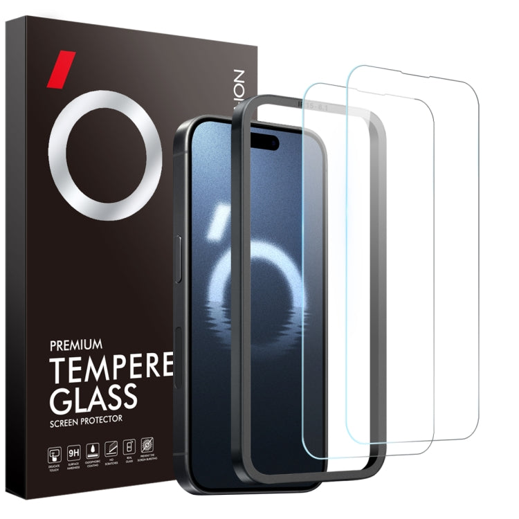 NORTHJO 2pcs A++ Screen Protector Tempered Glass Film with Installation Frame, For iPhone 16 Pro Max, For iPhone 16 Pro, For iPhone 16 Plus, For iPhone 16, For iPhone 15 Pro Max, For iPhone 15 Pro, For iPhone 15 Plus, For iPhone 15, For iPhone 14 Plus ...