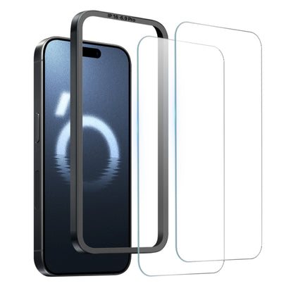 NORTHJO 2pcs A++ Screen Protector Tempered Glass Film with Installation Frame, For iPhone 16 Pro Max, For iPhone 16 Pro, For iPhone 16 Plus, For iPhone 16, For iPhone 15 Pro Max, For iPhone 15 Pro, For iPhone 15 Plus, For iPhone 15, For iPhone 14 Plus ...